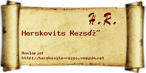 Herskovits Rezső névjegykártya